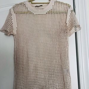 IRO mesh t-shirt.  Off white.